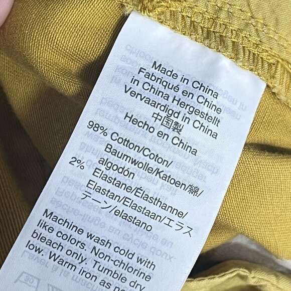 Madewell L0005 Mustard Yellow High Rise Wide Leg Crop Pants Sz 2 - Picture 5 of 5